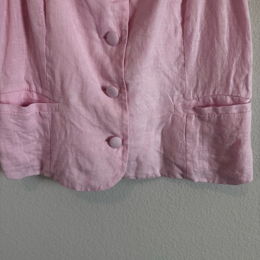 J. Crew Women's Light Pink Scoopneck Linen Blend Vest Size 12 - Picture 4 of 9